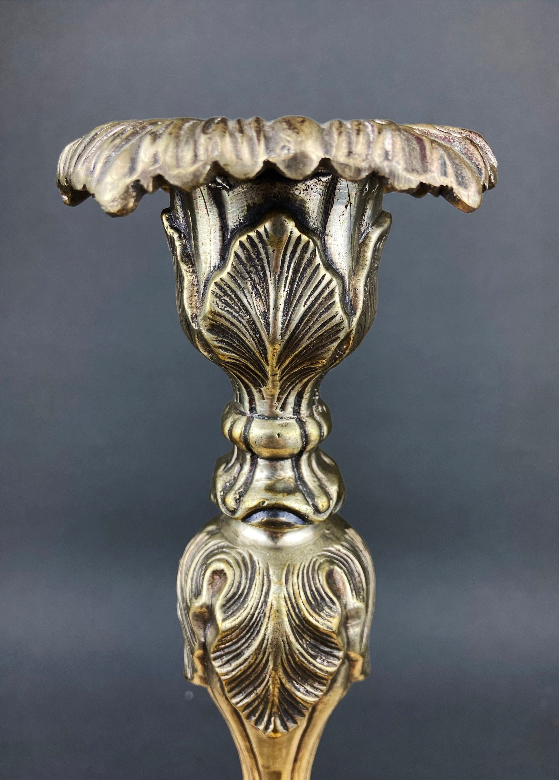 Antique Pillar Candle Holder/Silver Plated Candle Stand/Art Nouveau Relief. Fine Dining. - Tampa Home & Garden Store