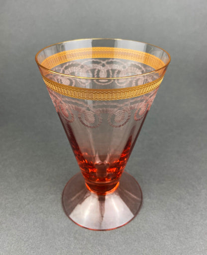 Antique Pink Crystal Water/Juice Goblets. Morgana Pink by Morgantown. Set of Eight, 8oz Footed Tumblers. Replacements. - Tampa Home & Garden Store