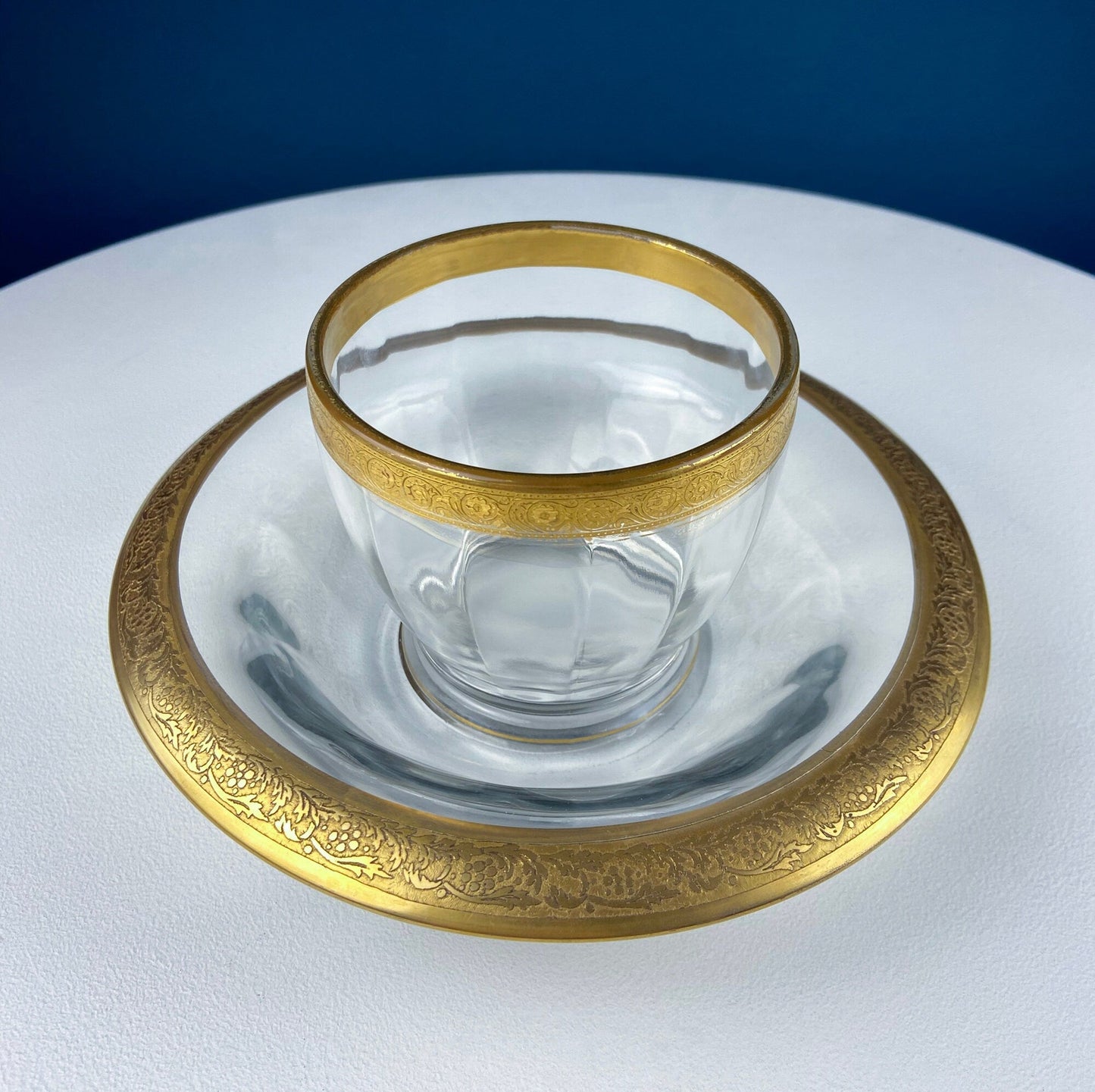 Antique Pink Glass Serving Plate with Center Handle & Black Rim. Delicate Gold Motif of Lotuses. Art Deco Cookies, Cupcakes, Sweets Platter. - Tampa Home & Garden Store