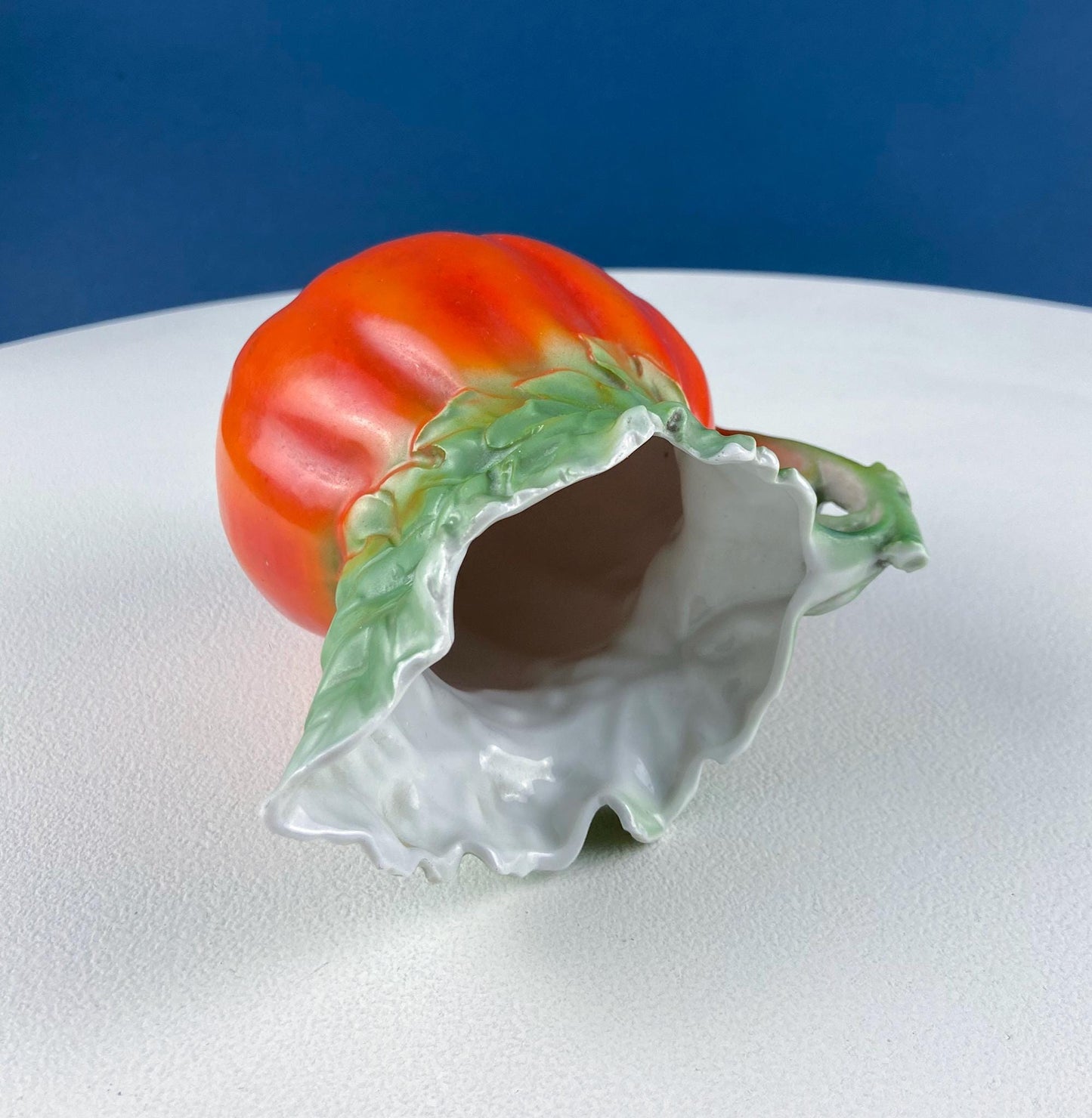 Antique Porcelain Pitcher Creamer Jug Shaped like Tomato Pumpkin. Bavaria Royal Bayreuth Porcelain. Modern Farmhouse. Dining Room Decor. - Tampa Home & Garden Store