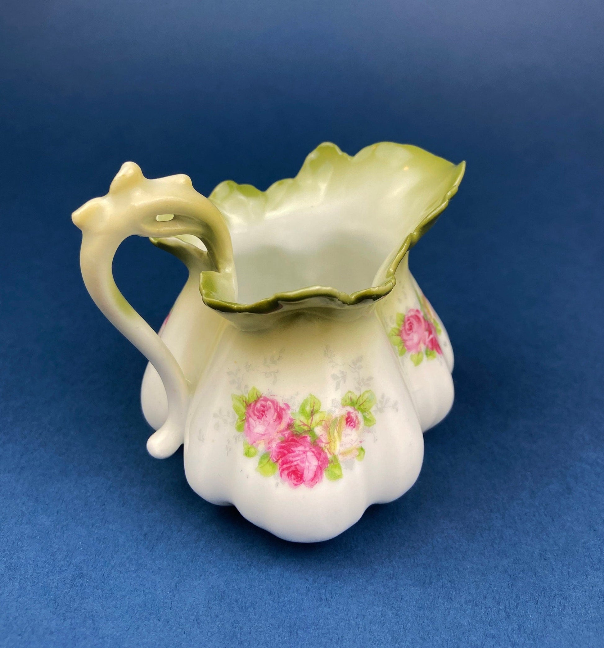 Antique Porcelain Pitcher Creamer Jug Shaped like Tomato Pumpkin. Bavaria Royal Bayreuth Porcelain. Modern Farmhouse. Dining Room Decor. - Tampa Home & Garden Store