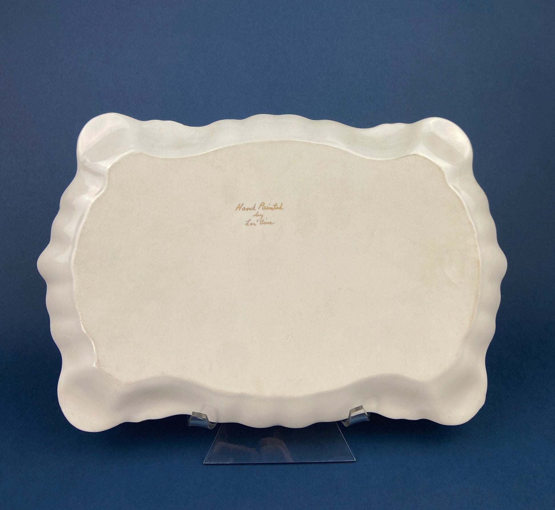 Antique Porcelain Tray for Cosmetics, Perfume, Bath Products, as Breakfast Tray or for Tea Parties. Hand-Painted & Signed by Artist. - Tampa Home & Garden Store