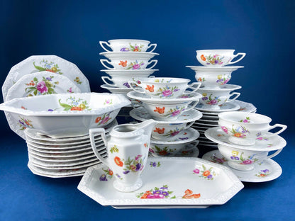Antique Rosenthal 38 Piece Dinner Set. Classic Stamp, Maria, Florals. Modern Farmhouse. Fine Dining. Luxury Living. - Tampa Home & Garden Store