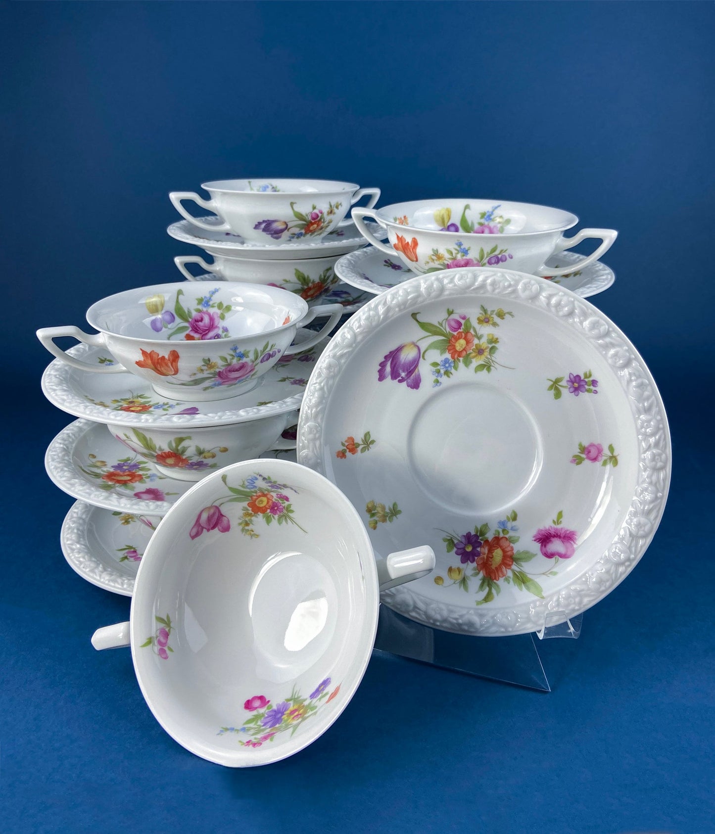 Antique Rosenthal 38 Piece Dinner Set. Classic Stamp, Maria, Florals. Modern Farmhouse. Fine Dining. Luxury Living. - Tampa Home & Garden Store