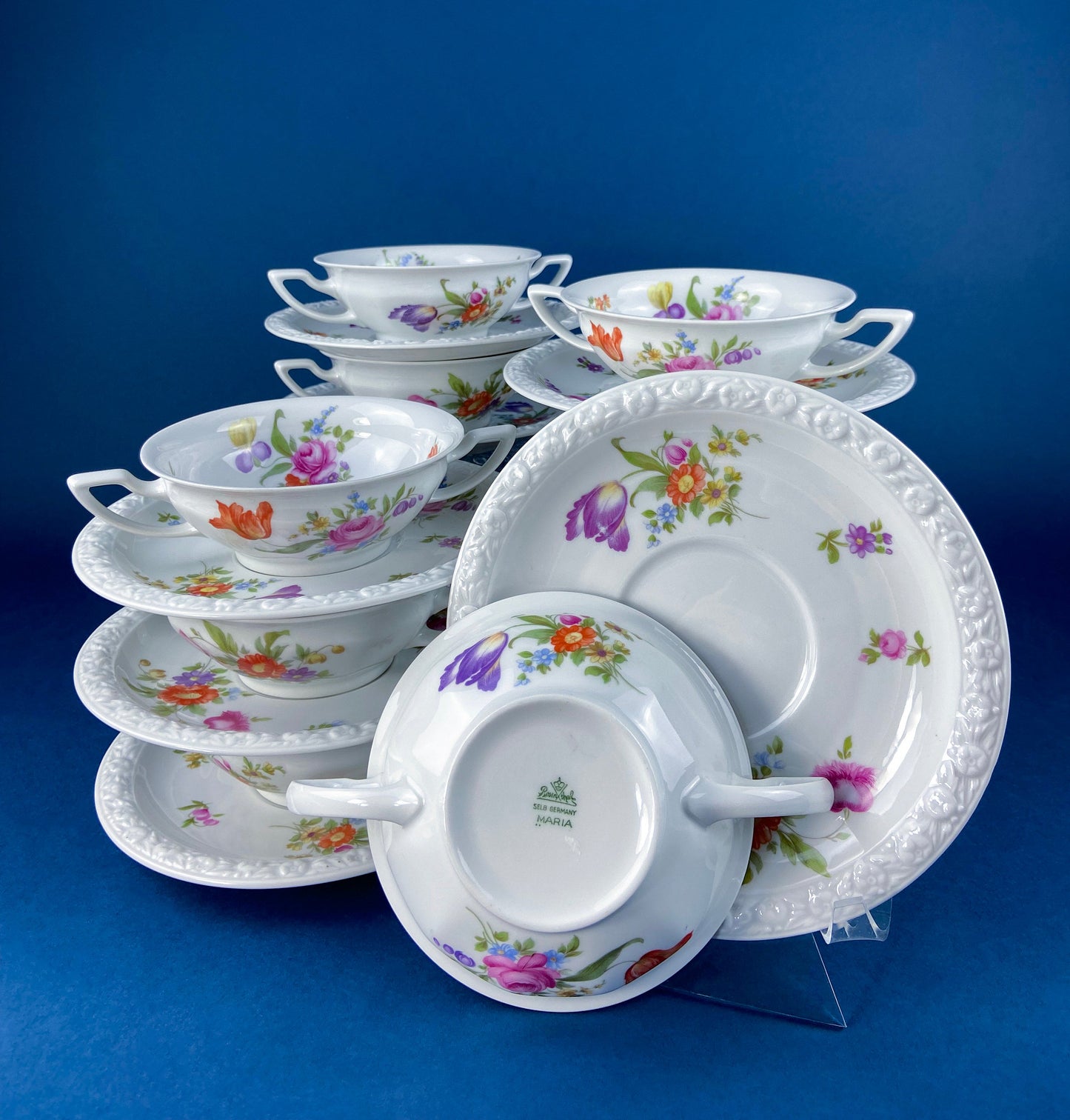 Antique Rosenthal 38 Piece Dinner Set. Classic Stamp, Maria, Florals. Modern Farmhouse. Fine Dining. Luxury Living. - Tampa Home & Garden Store