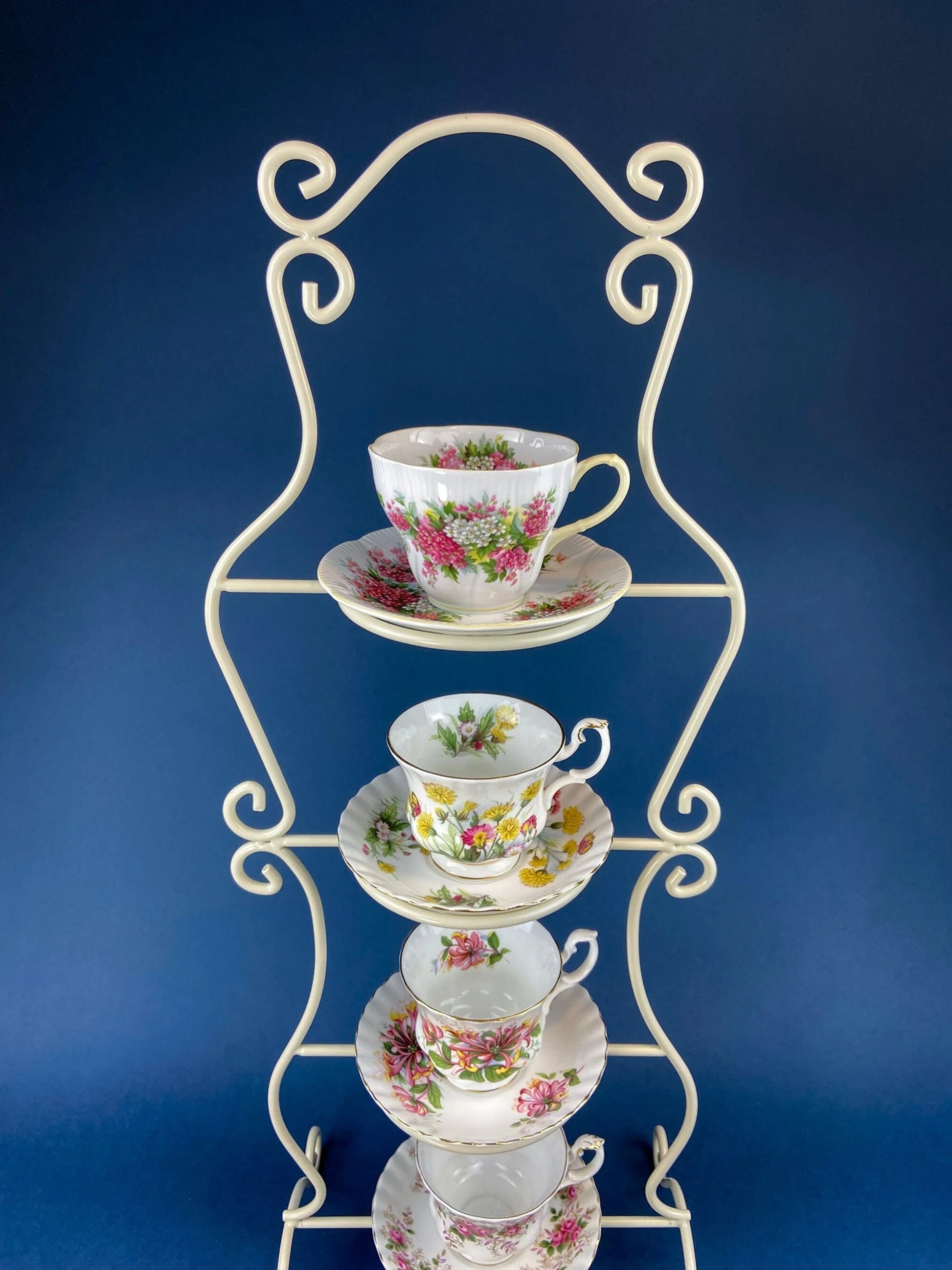 Antique Royal Jackson Tea Cup and Saucer: Cream Porcelain with Gold Band - Tampa Home & Garden Store