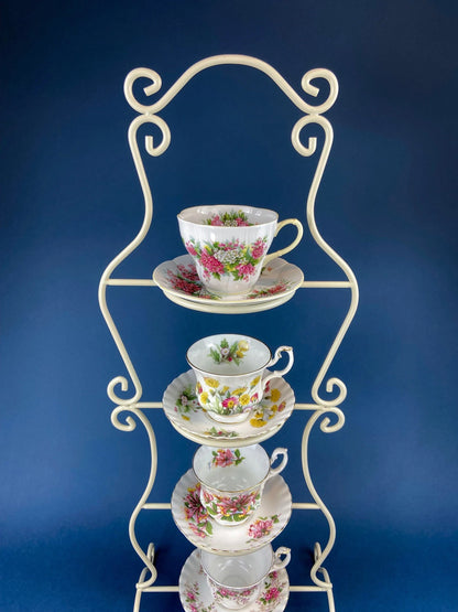 Antique Royal Jackson Tea Cup and Saucer: Cream Porcelain with Gold Band - Tampa Home & Garden Store