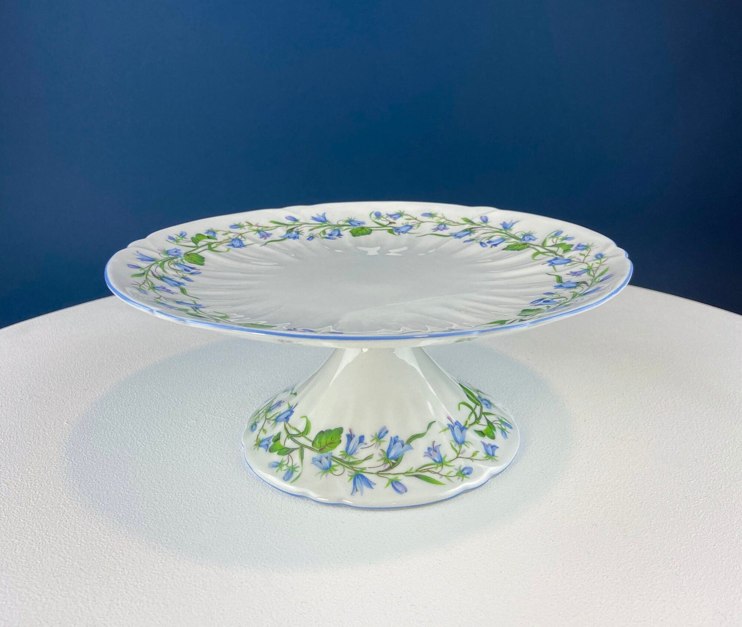 Antique Shelley Porcelain Cup and Saucer: Blue Rock Floral Pattern - Tampa Home & Garden Store
