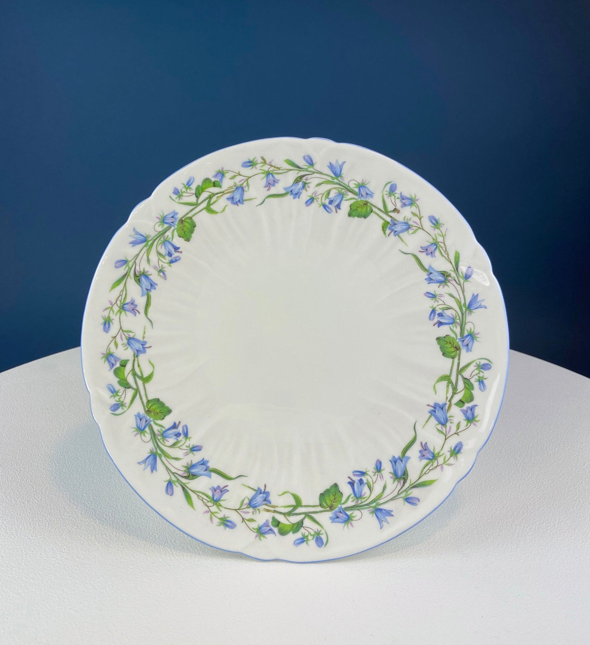 Antique Shelley Porcelain Cup and Saucer: Blue Rock Floral Pattern - Tampa Home & Garden Store