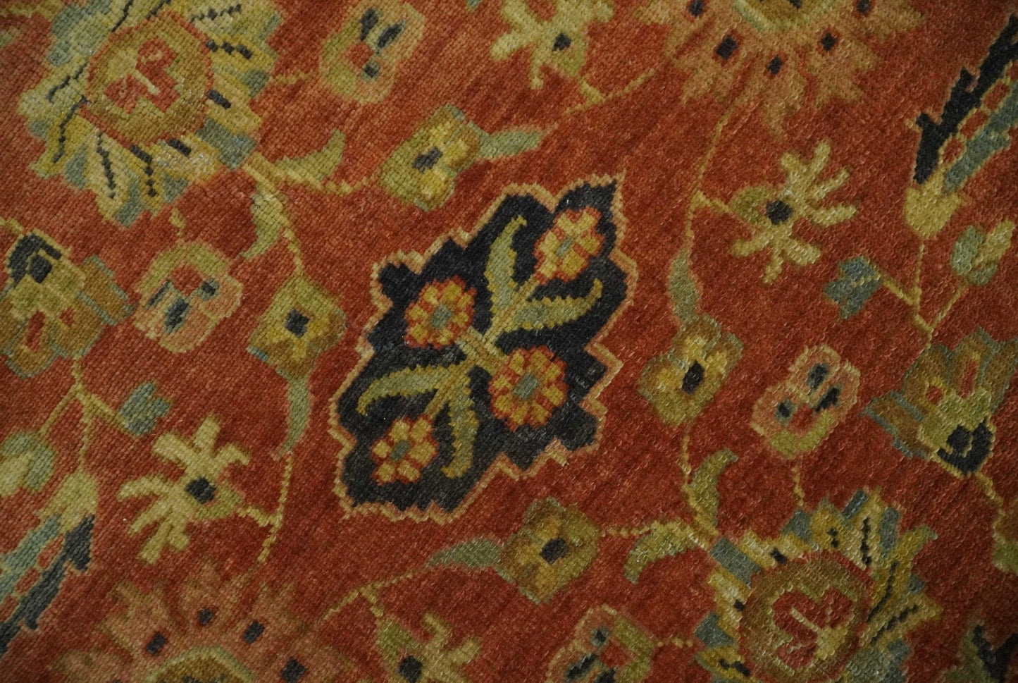 Antique Style 8x10 Rust, Black and Gold Hand Knotted Traditional Turkish Serapi Wool Area Rug - Tampa Home & Garden Store