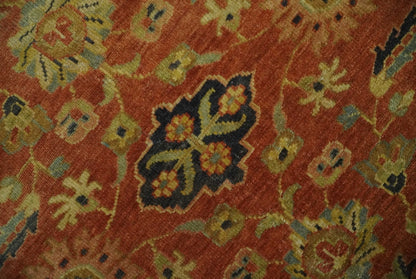 Antique Style 8x10 Rust, Black and Gold Hand Knotted Traditional Turkish Serapi Wool Area Rug - Tampa Home & Garden Store