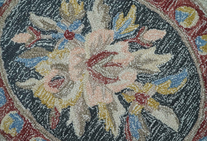 Antique Style Beige and Charcoal Aubusson design Hand Tufted 8x10 wool Area Rug - Tampa Home & Garden Store