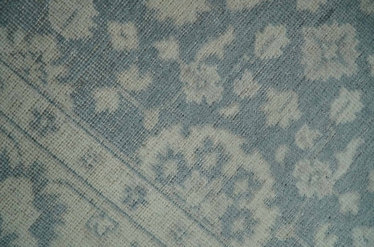 Antique Style Ivory and Charcoal Hand Knotted Traditional Oushak 2x4 wool Bedside Rug - Tampa Home & Garden Store