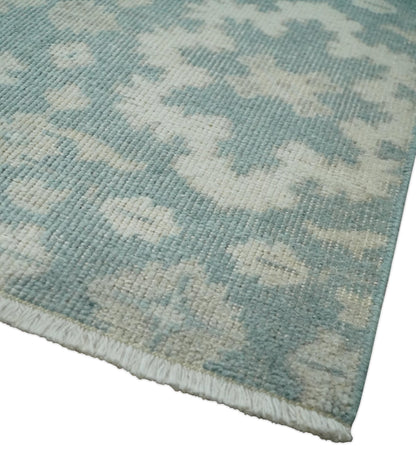 Antique Style Ivory and Gray Hand Knotted Traditional Oushak 2x4 wool Bedside Rug - Tampa Home & Garden Store