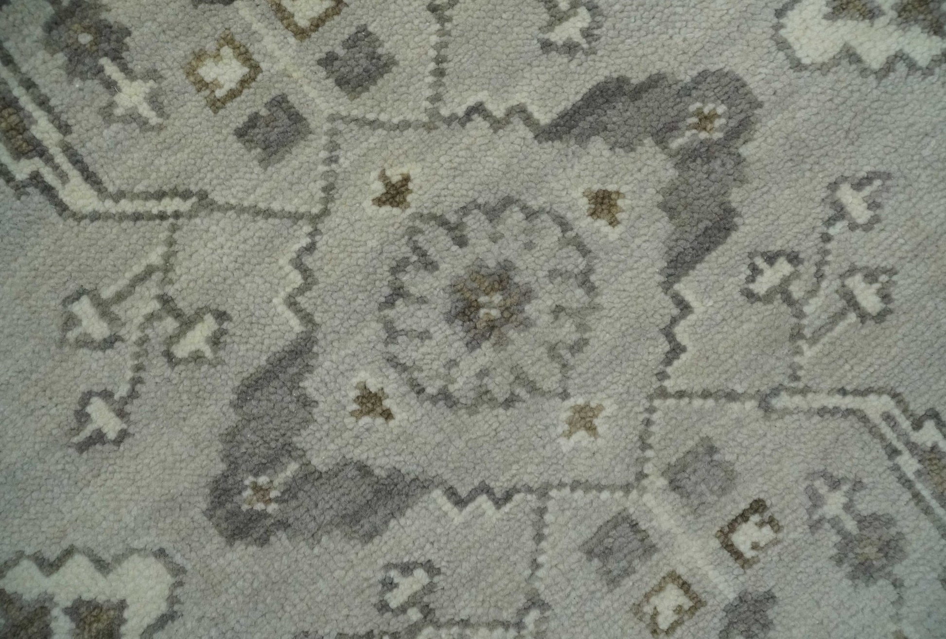 Antique Style Traditional Silver and Olive Oriental Oushak 8x10 wool Area Rug - Tampa Home & Garden Store