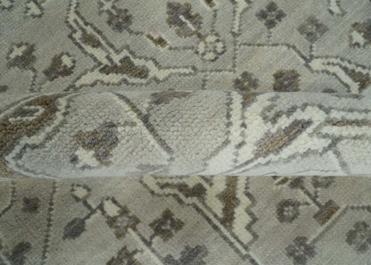 Antique Style Traditional Silver and Olive Oriental Oushak 8x10 wool Area Rug - Tampa Home & Garden Store