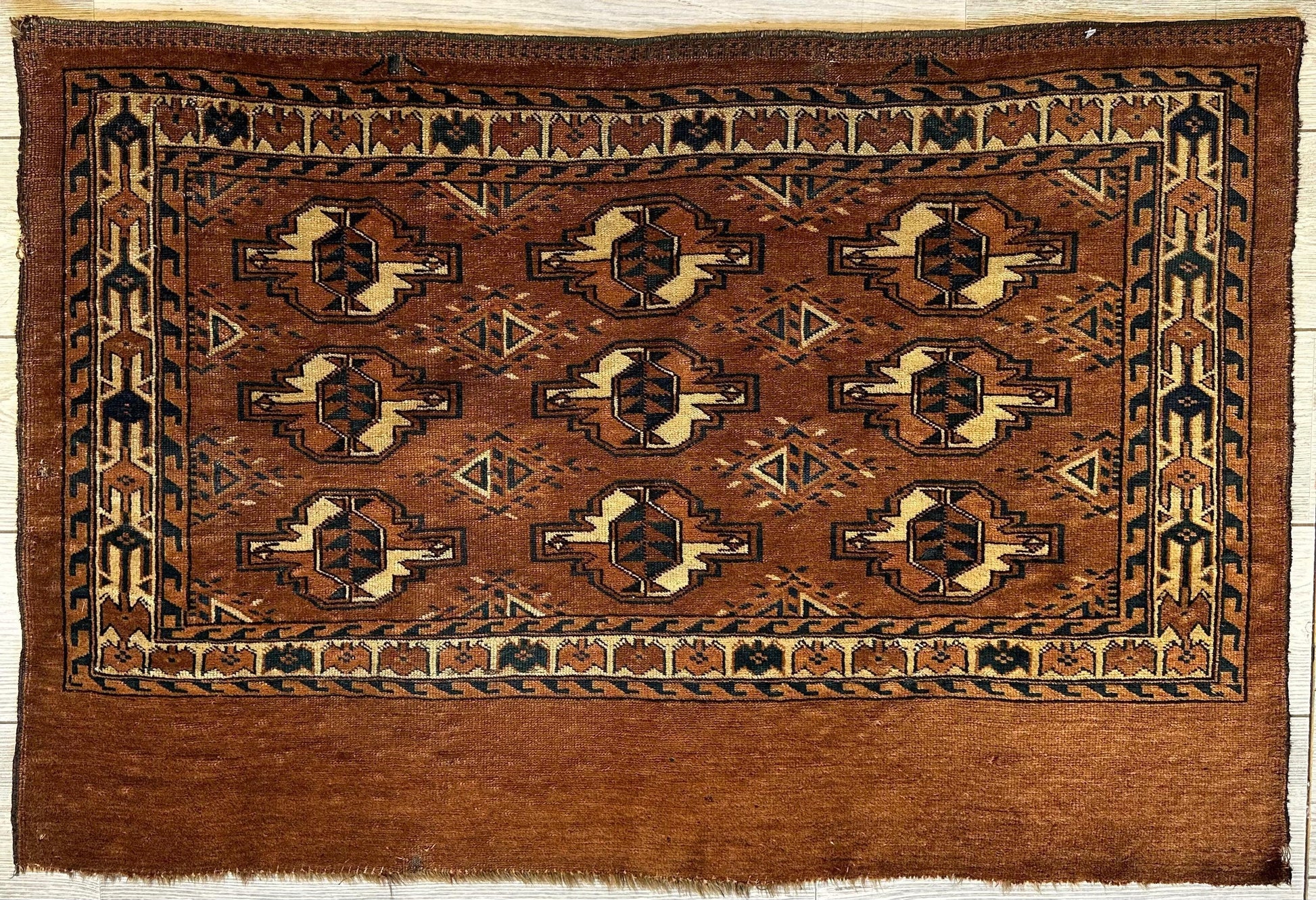 Antique Tekke Yomud Yomut Saryk Chuval Rug Bag Face, Turkmen Rug, Turkoman Rug 2’6”x3’9” - Tampa Home & Garden Store