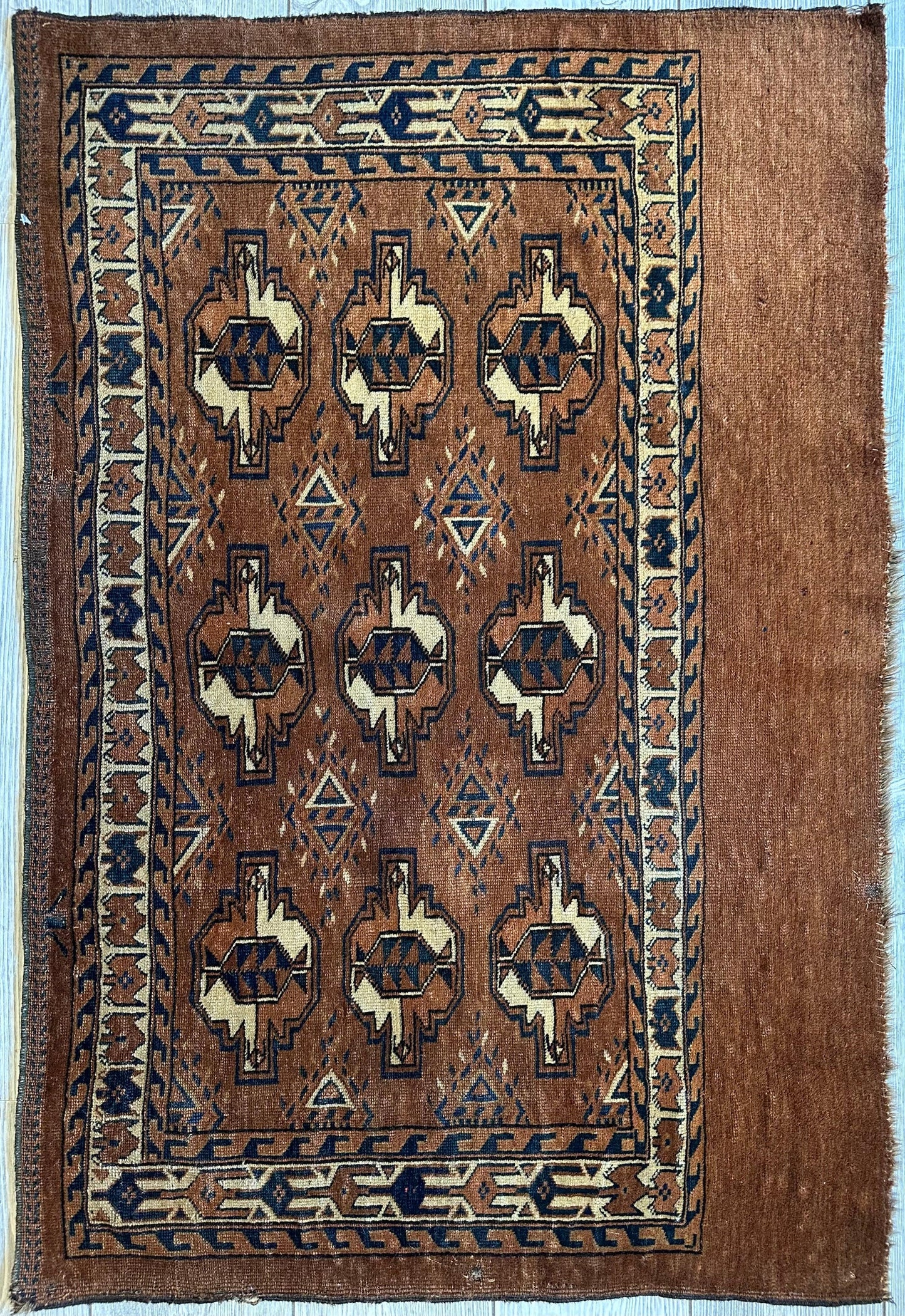 Antique Tekke Yomud Yomut Saryk Chuval Rug Bag Face, Turkmen Rug, Turkoman Rug 2’6”x3’9” - Tampa Home & Garden Store