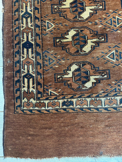 Antique Tekke Yomud Yomut Saryk Chuval Rug Bag Face, Turkmen Rug, Turkoman Rug 2’6”x3’9” - Tampa Home & Garden Store