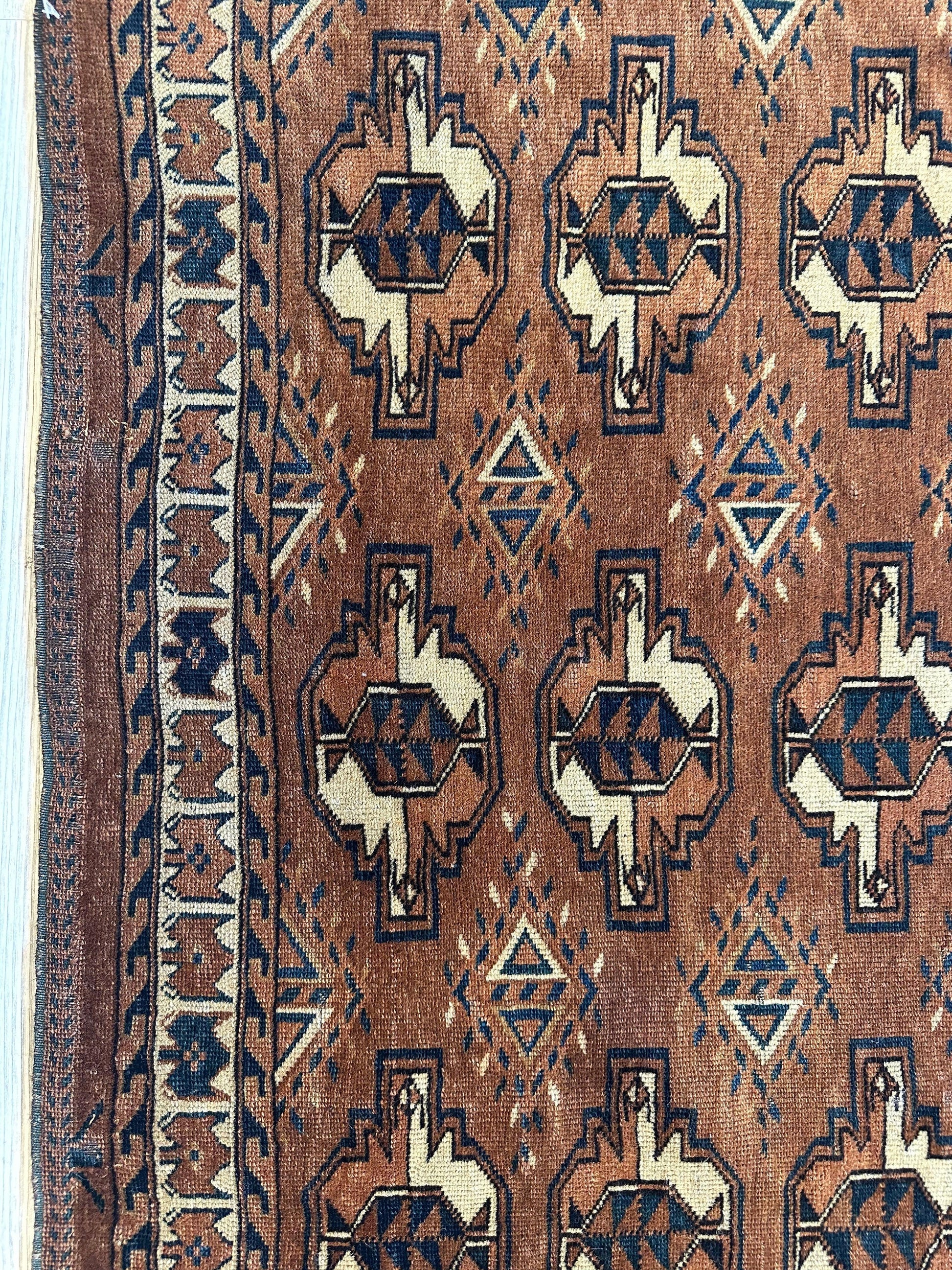 Antique Tekke Yomud Yomut Saryk Chuval Rug Bag Face, Turkmen Rug, Turkoman Rug 2’6”x3’9” - Tampa Home & Garden Store