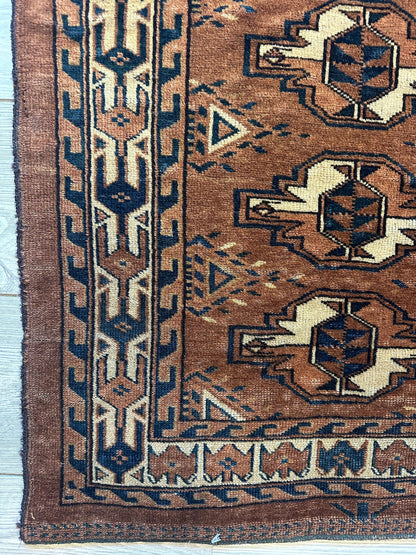 Antique Tekke Yomud Yomut Saryk Chuval Rug Bag Face, Turkmen Rug, Turkoman Rug 2’6”x3’9” - Tampa Home & Garden Store