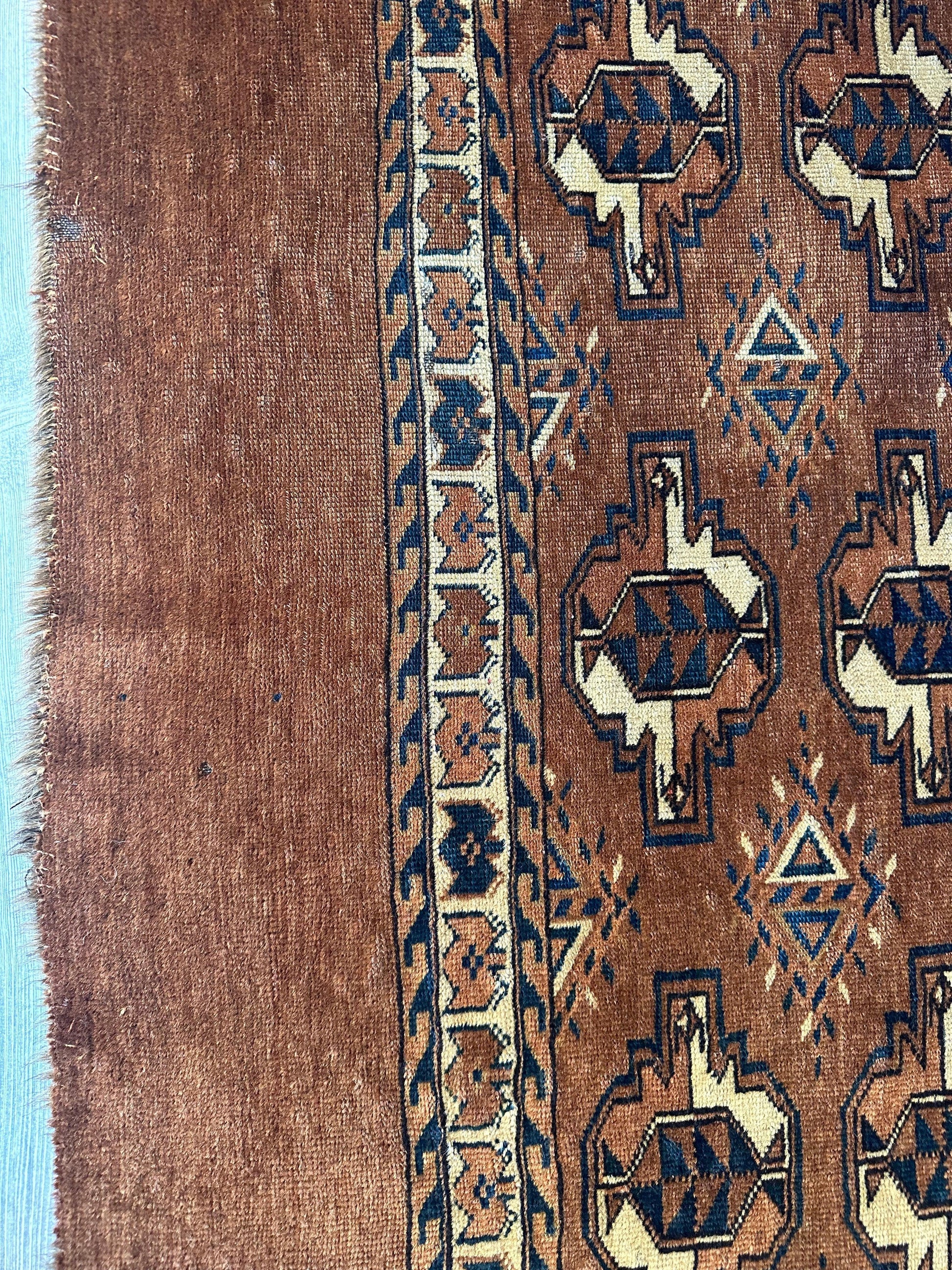 Antique Tekke Yomud Yomut Saryk Chuval Rug Bag Face, Turkmen Rug, Turkoman Rug 2’6”x3’9” - Tampa Home & Garden Store