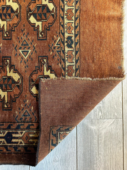 Antique Tekke Yomud Yomut Saryk Chuval Rug Bag Face, Turkmen Rug, Turkoman Rug 2’6”x3’9” - Tampa Home & Garden Store
