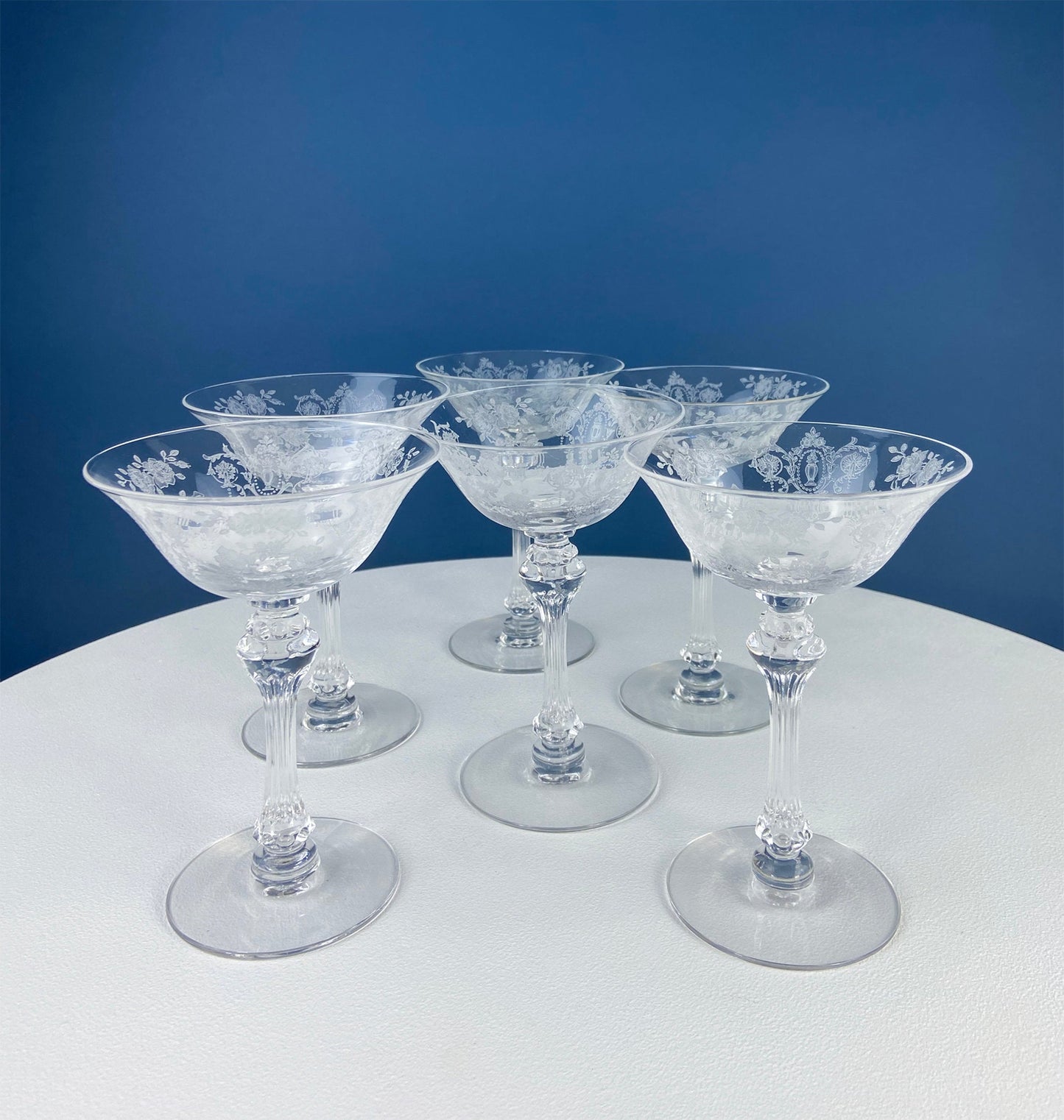 Antique Tiffin Franciscan Liquor/Cocktail  Glasses , Cherokee Rose Pattern , Set of 6. - Tampa Home & Garden Store