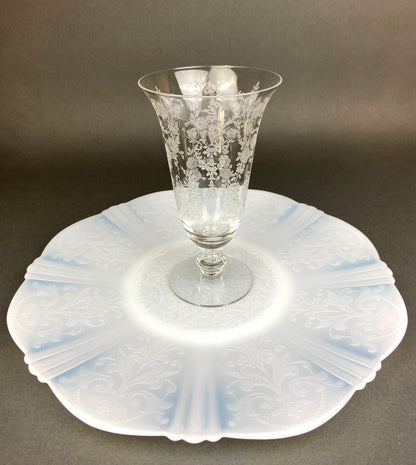 Antique Tiffin Franciscan Water Goblets , Cherokee Rose Pattern , Set of 7. - Tampa Home & Garden Store