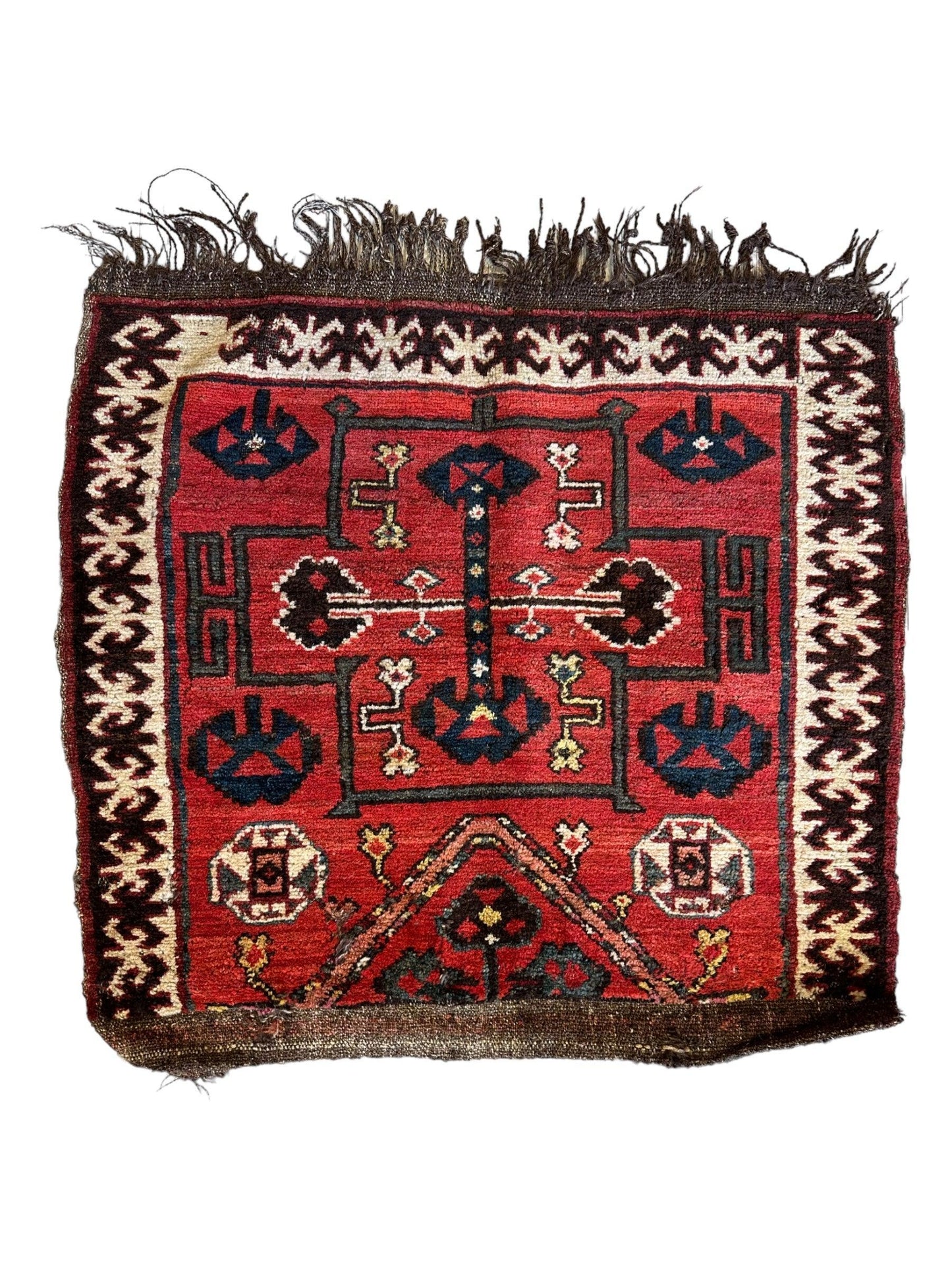 Antique Tribal Bagface - 18" X 18" - Tampa Home & Garden Store