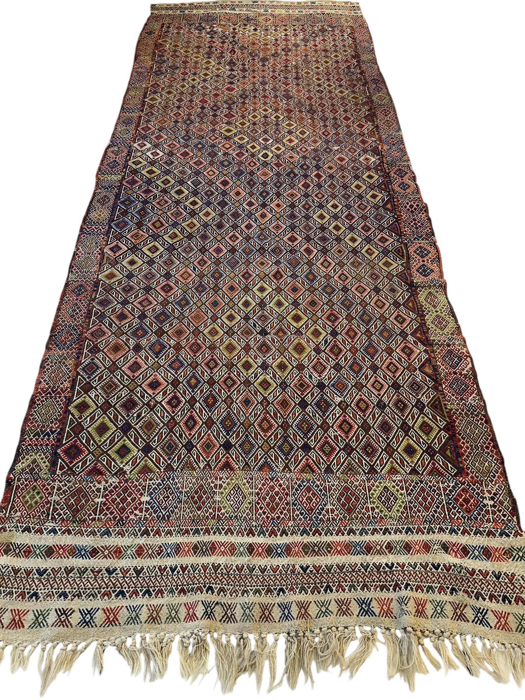 Antique Turkish Jajim Wool Rug 5’6” x 14’5” - Tampa Home & Garden Store