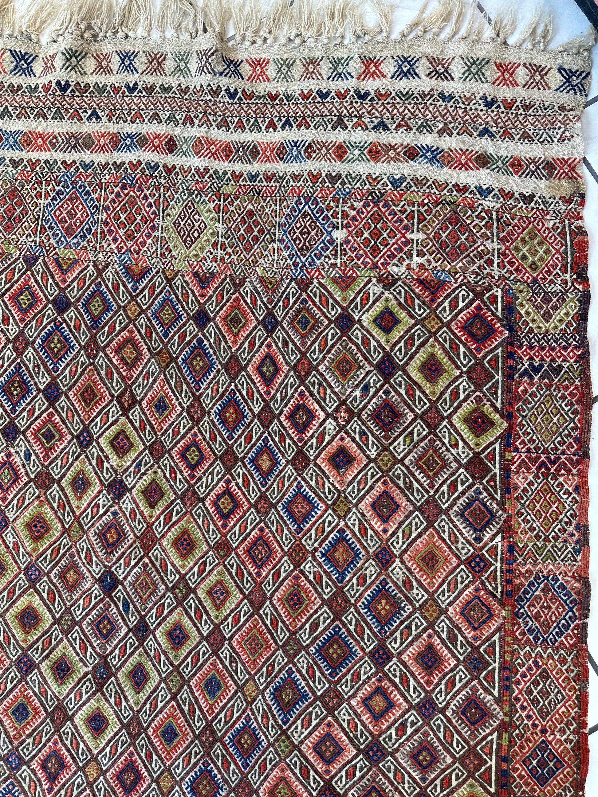 Antique Turkish Jajim Wool Rug 5’6” x 14’5” - Tampa Home & Garden Store