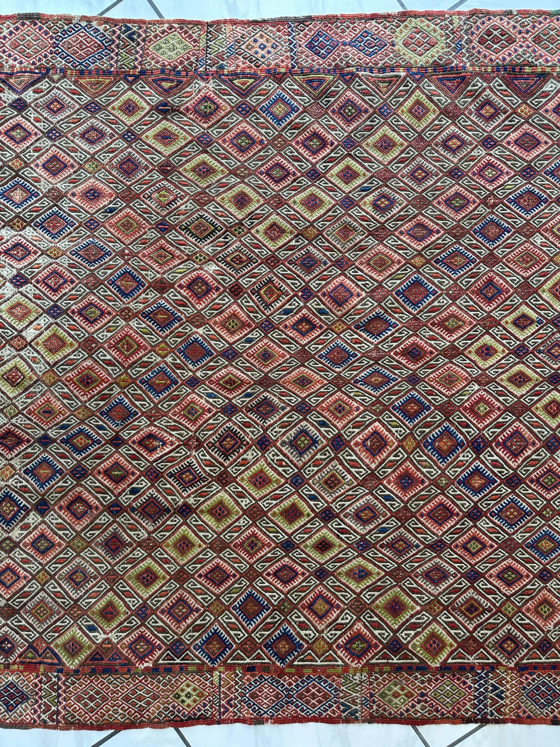 Antique Turkish Jajim Wool Rug 5’6” x 14’5” - Tampa Home & Garden Store