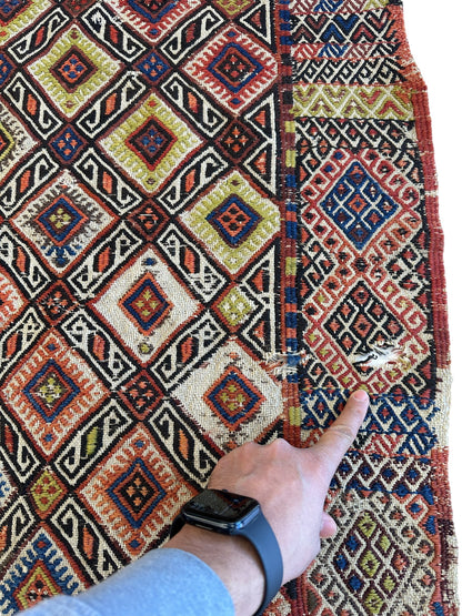 Antique Turkish Jajim Wool Rug 5’6” x 14’5” - Tampa Home & Garden Store