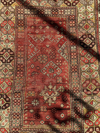 Antique Turkish Wool Distressed Prayer Rug 4’3” x 5’11” - Tampa Home & Garden Store