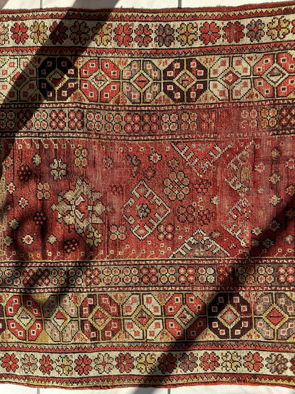 Antique Turkish Wool Distressed Prayer Rug 4’3” x 5’11” - Tampa Home & Garden Store