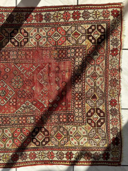Antique Turkish Wool Distressed Prayer Rug 4’3” x 5’11” - Tampa Home & Garden Store