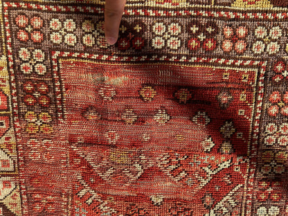 Antique Turkish Wool Distressed Prayer Rug 4’3” x 5’11” - Tampa Home & Garden Store