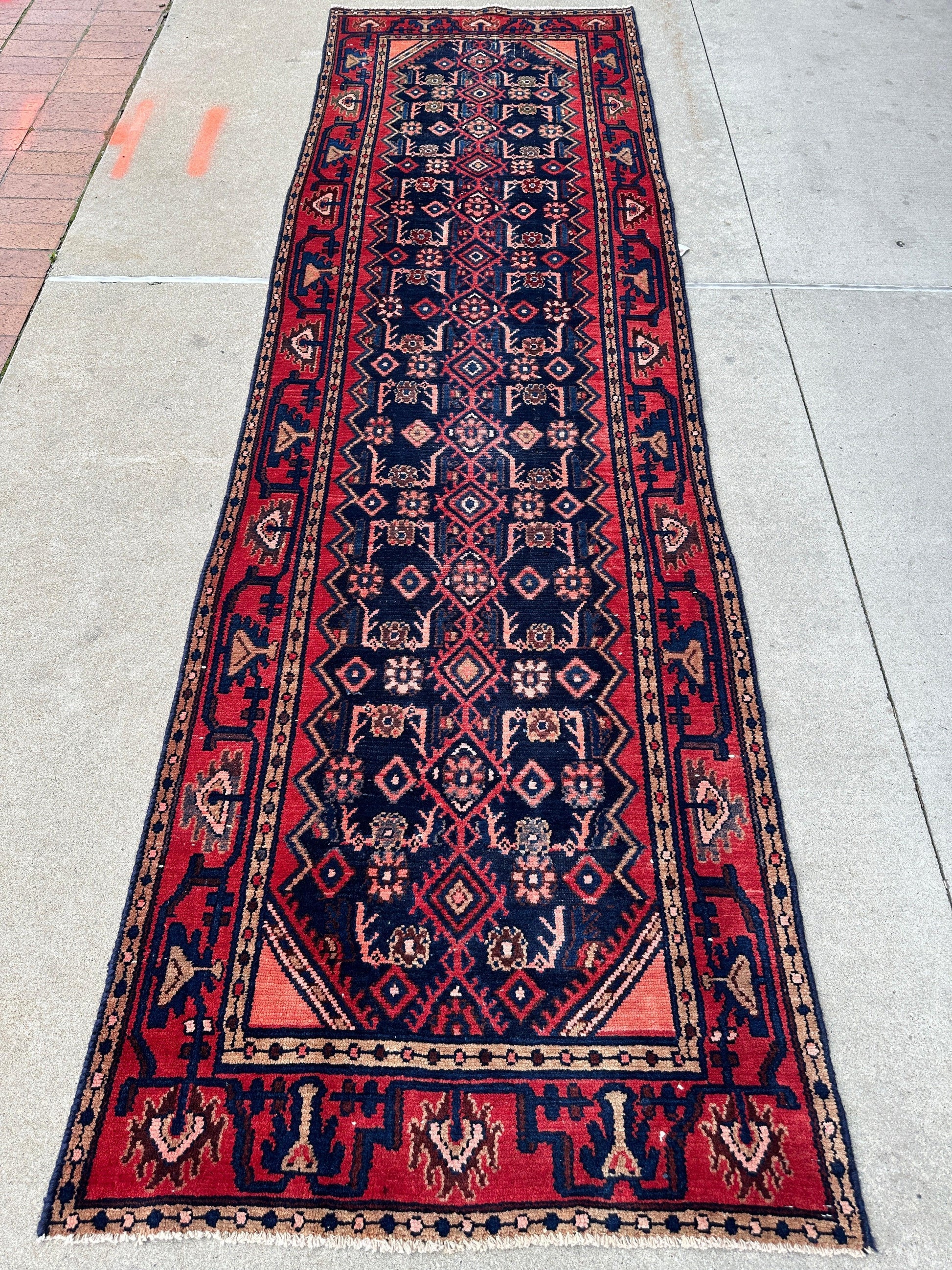 Antique Vegetable Dye Malayer Persian Runner Rug 3x10’4” - Tampa Home & Garden Store