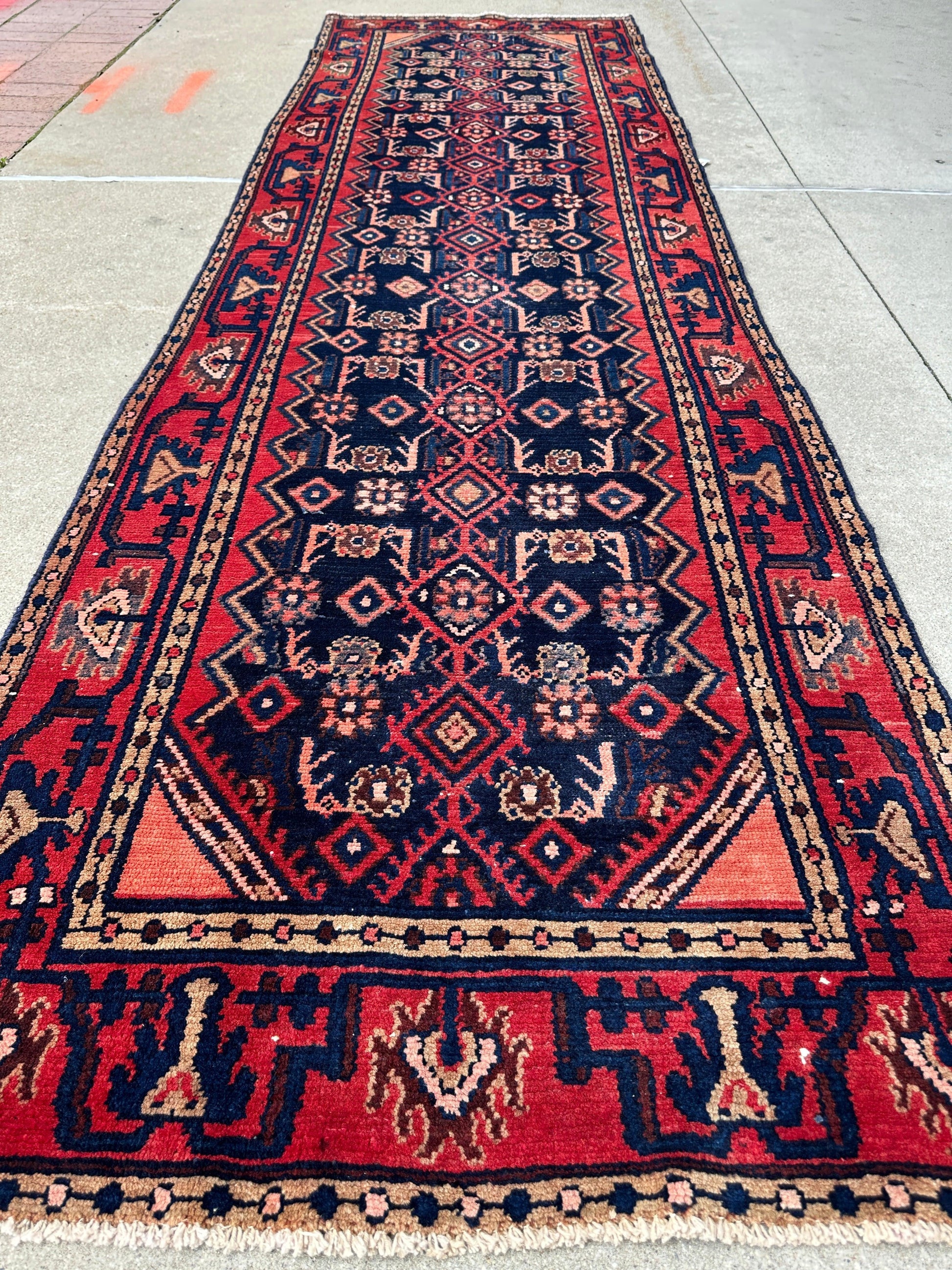 Antique Vegetable Dye Malayer Persian Runner Rug 3x10’4” - Tampa Home & Garden Store