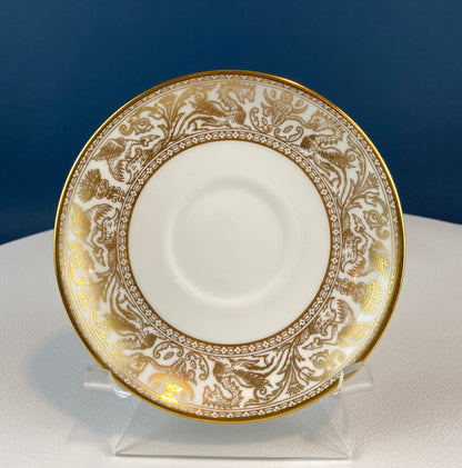 Antique Wedgewood Tea Cup and Saucer: Florentine Gold Dragons - Tampa Home & Garden Store