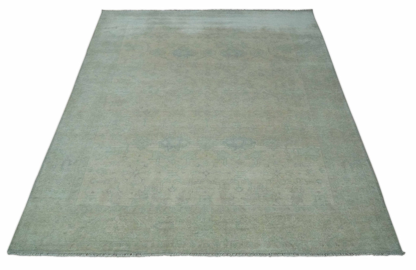 Antique look Beige and Gray Hand Knotted Oriental Oushak 8x10 wool Area Rug - Tampa Home & Garden Store