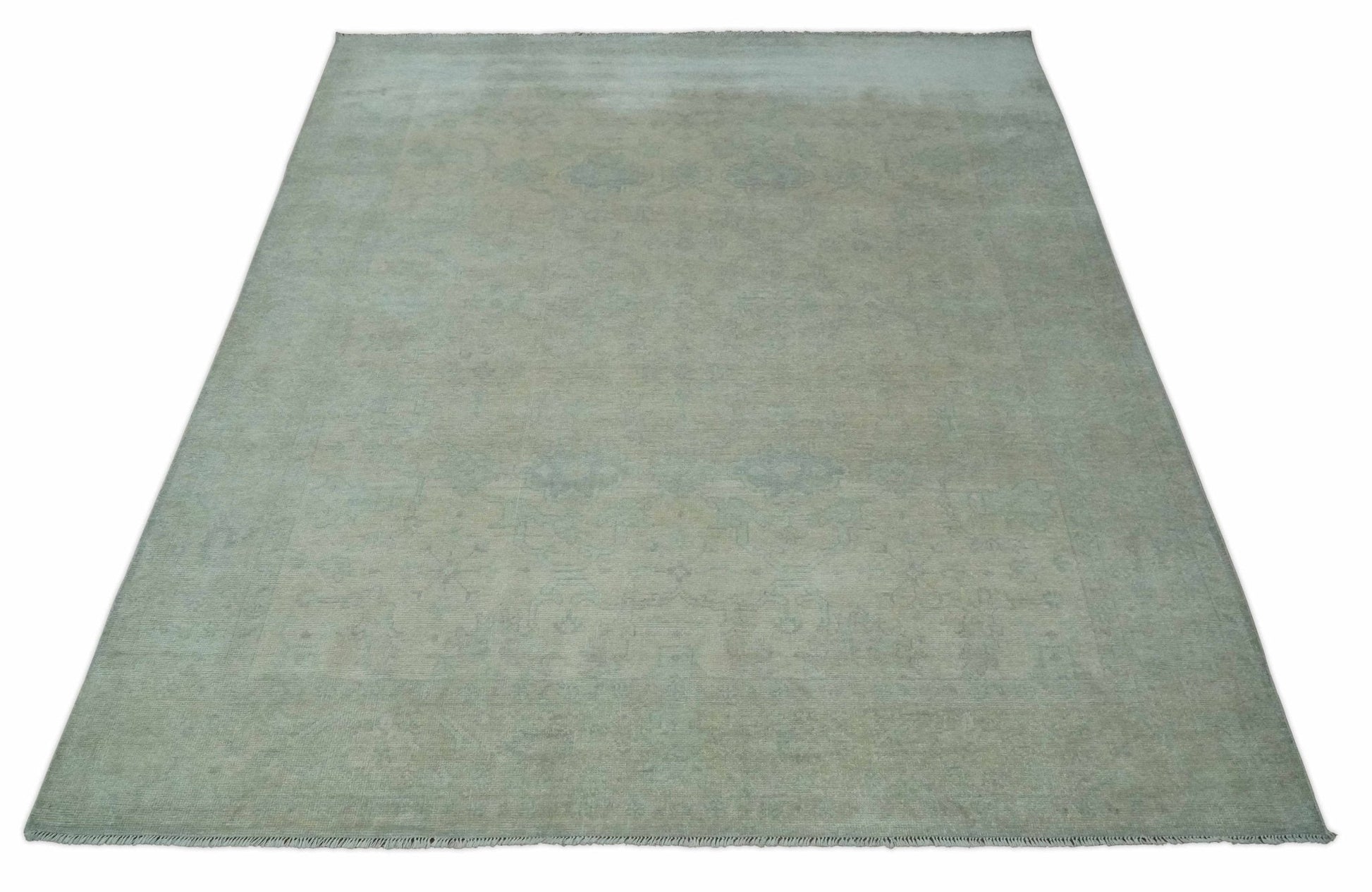 Antique look Beige and Gray Hand Knotted Oriental Oushak 8x10 wool Area Rug - Tampa Home & Garden Store
