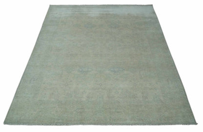 Antique look Beige and Gray Hand Knotted Oriental Oushak 8x10 wool Area Rug - Tampa Home & Garden Store