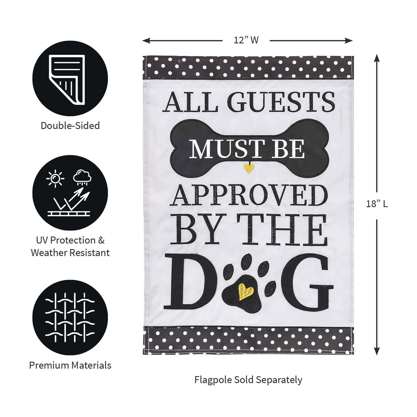 Approved by the Dog Garden Applique Flag - Tampa Home & Garden Store