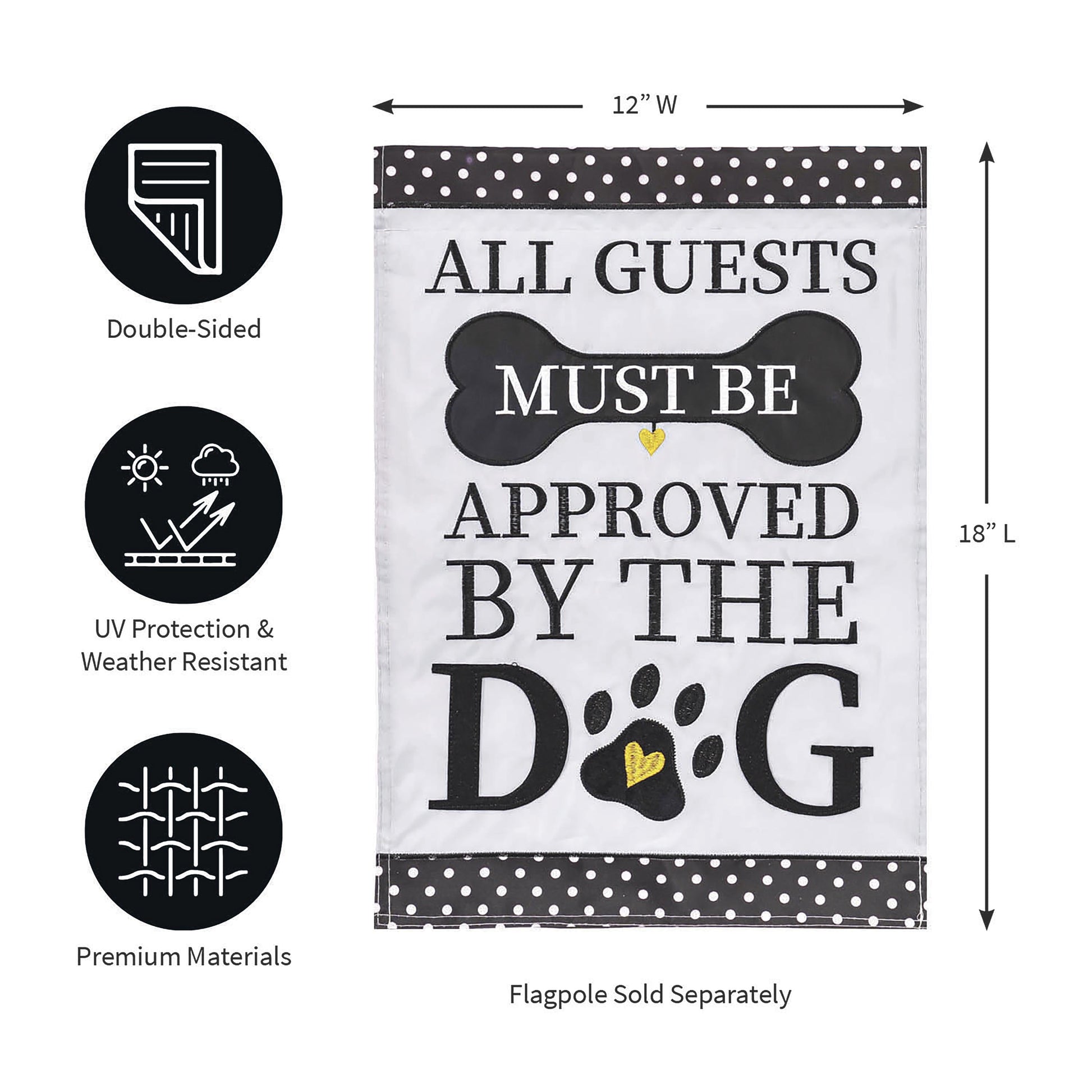 Approved by the Dog Garden Applique Flag - Tampa Home & Garden Store