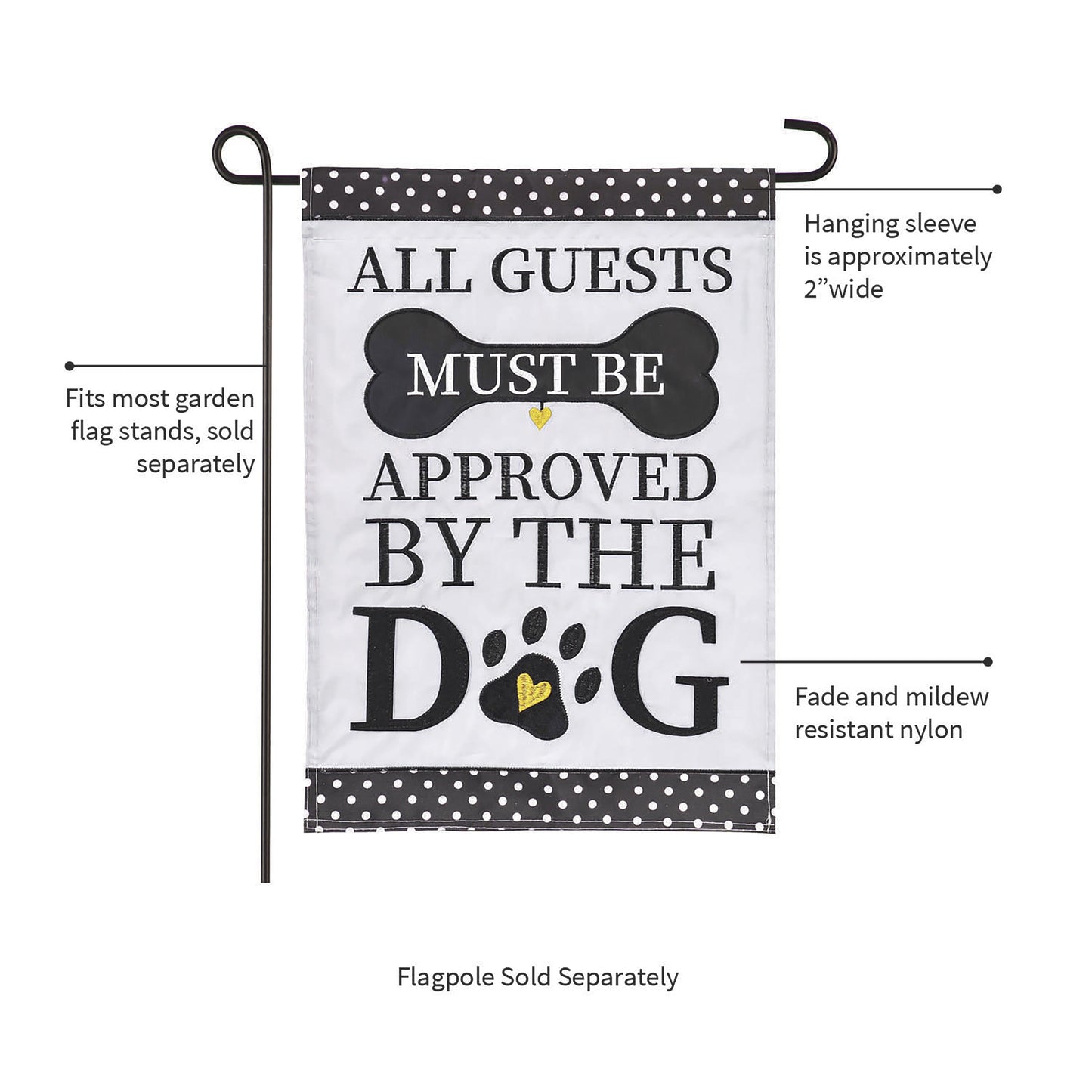 Approved by the Dog Garden Applique Flag - Tampa Home & Garden Store