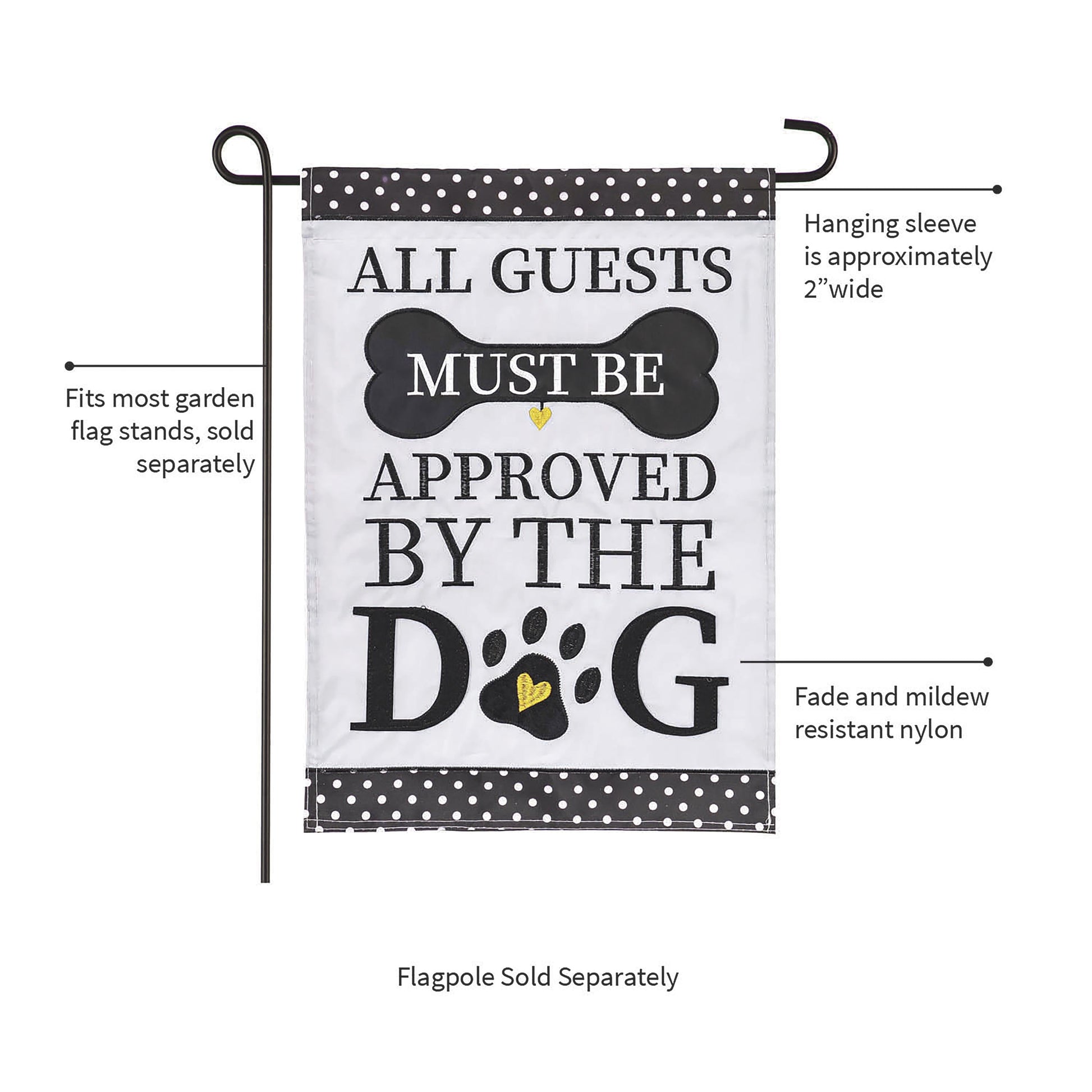 Approved by the Dog Garden Applique Flag - Tampa Home & Garden Store