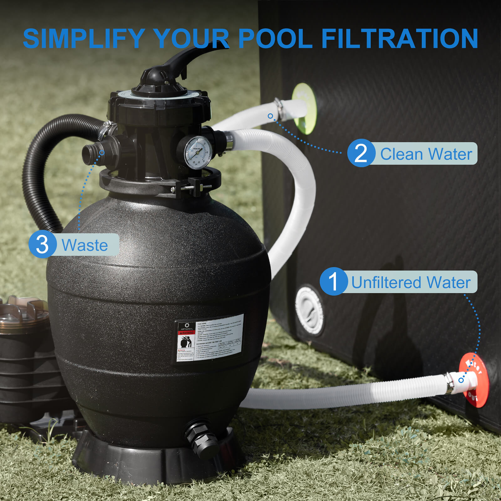 AquaMind AM13 Sand Filter Pump - Tampa Home & Garden Store