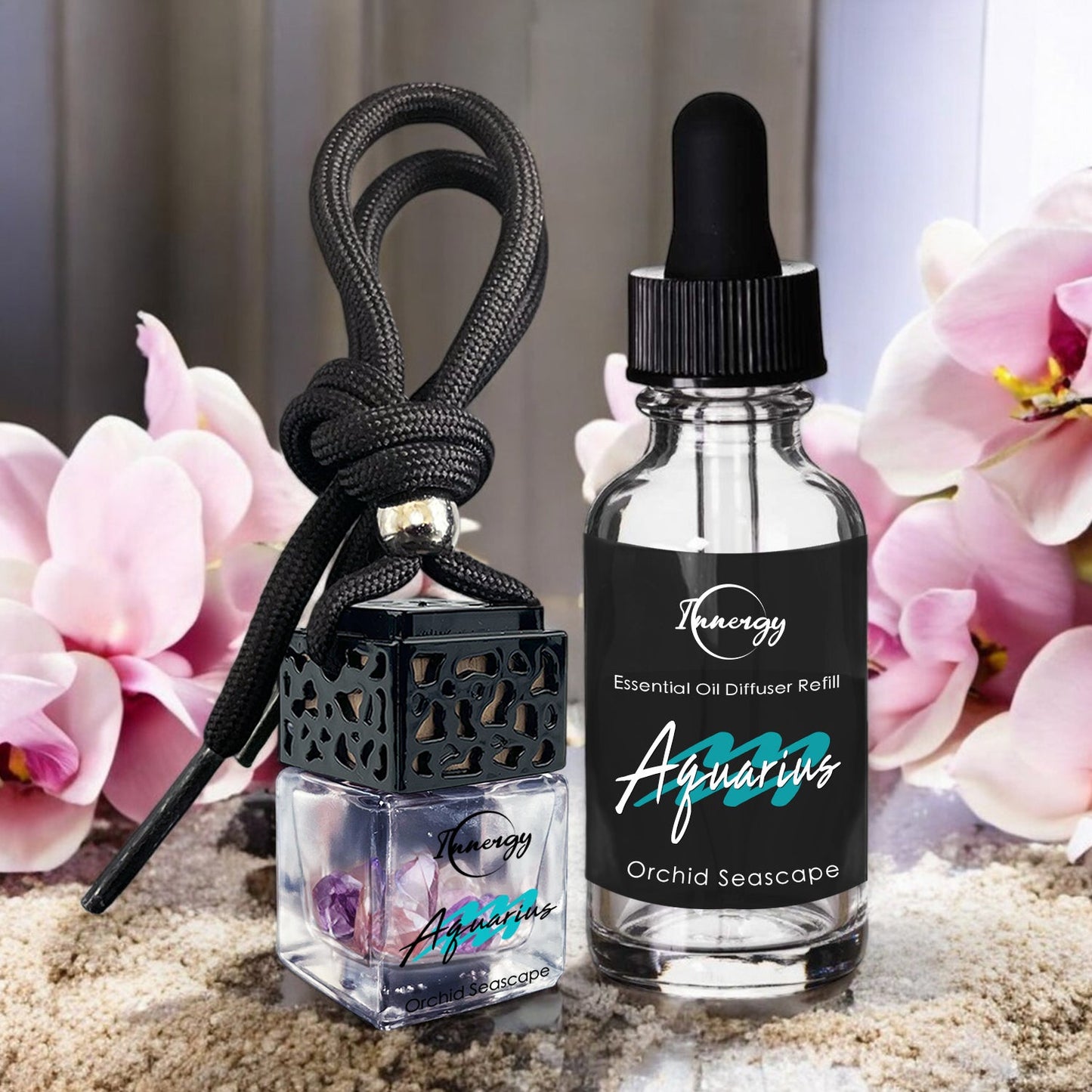 Aquarius Zodiac Crystal-Enhanced Oil Diffuser, Car Air Freshener, 8ml - Tampa Home & Garden Store